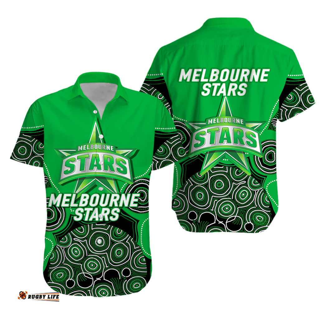 Melbourne Stars Aboriginal Art Cricket Hawaiian Shirt