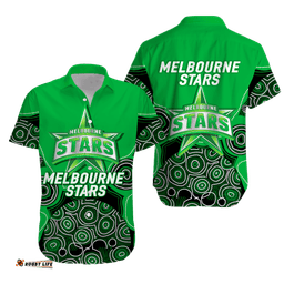 Melbourne Stars Aboriginal Art Cricket Hawaiian Shirt