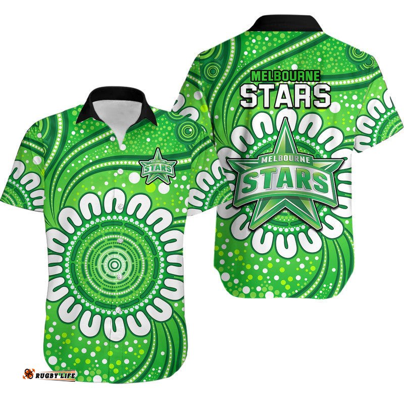 Melbourne Stars Cricket Hawaiian Shirt Aboriginal