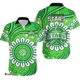 Melbourne Stars Cricket Hawaiian Shirt Aboriginal