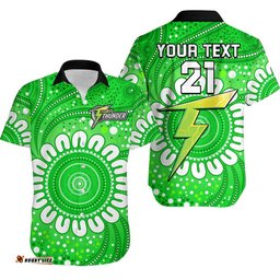 Custom Personalised Sydney Thunder Cricket Hawaiian Shirt Aboriginal