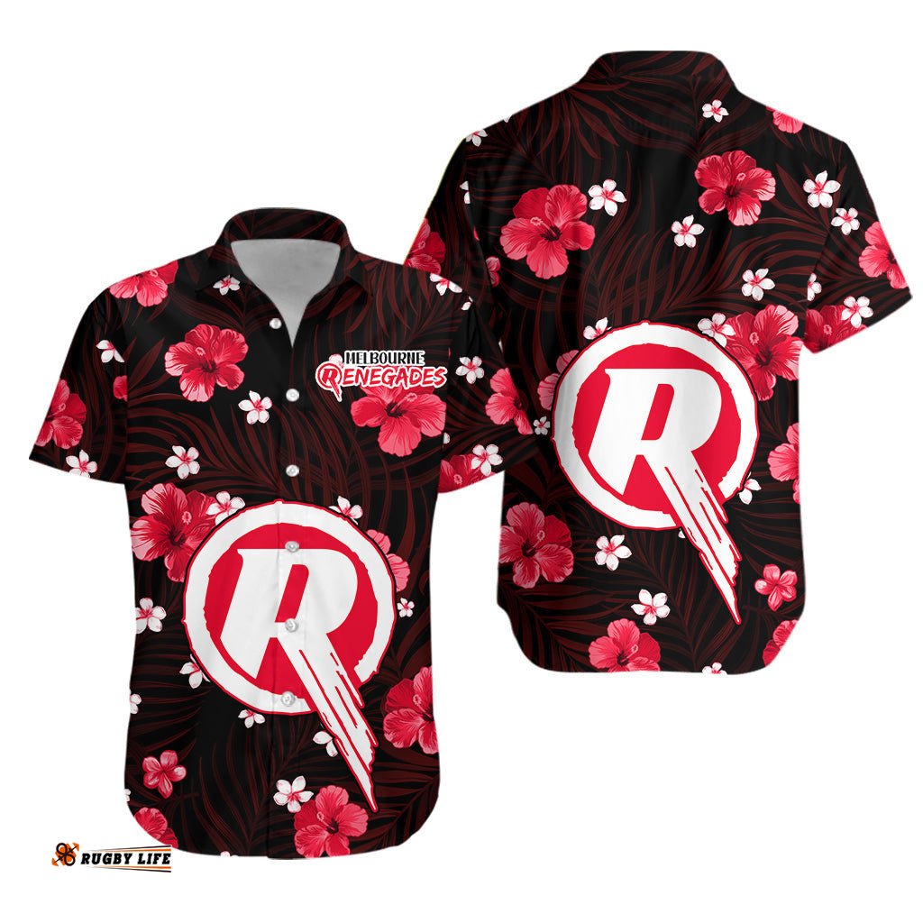 Melbourne Renegades Hawaiian Shirt Cricket Australia Tropical Flowers Impressive
