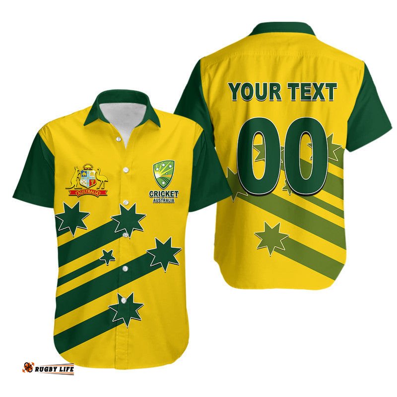 Custom Personalised And Number Australia Cricket Hawaiian Shirt Style 1999 No.2