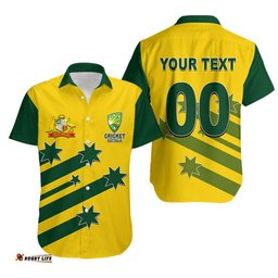 Custom Personalised And Number Australia Cricket Hawaiian Shirt Style 1999 No.2