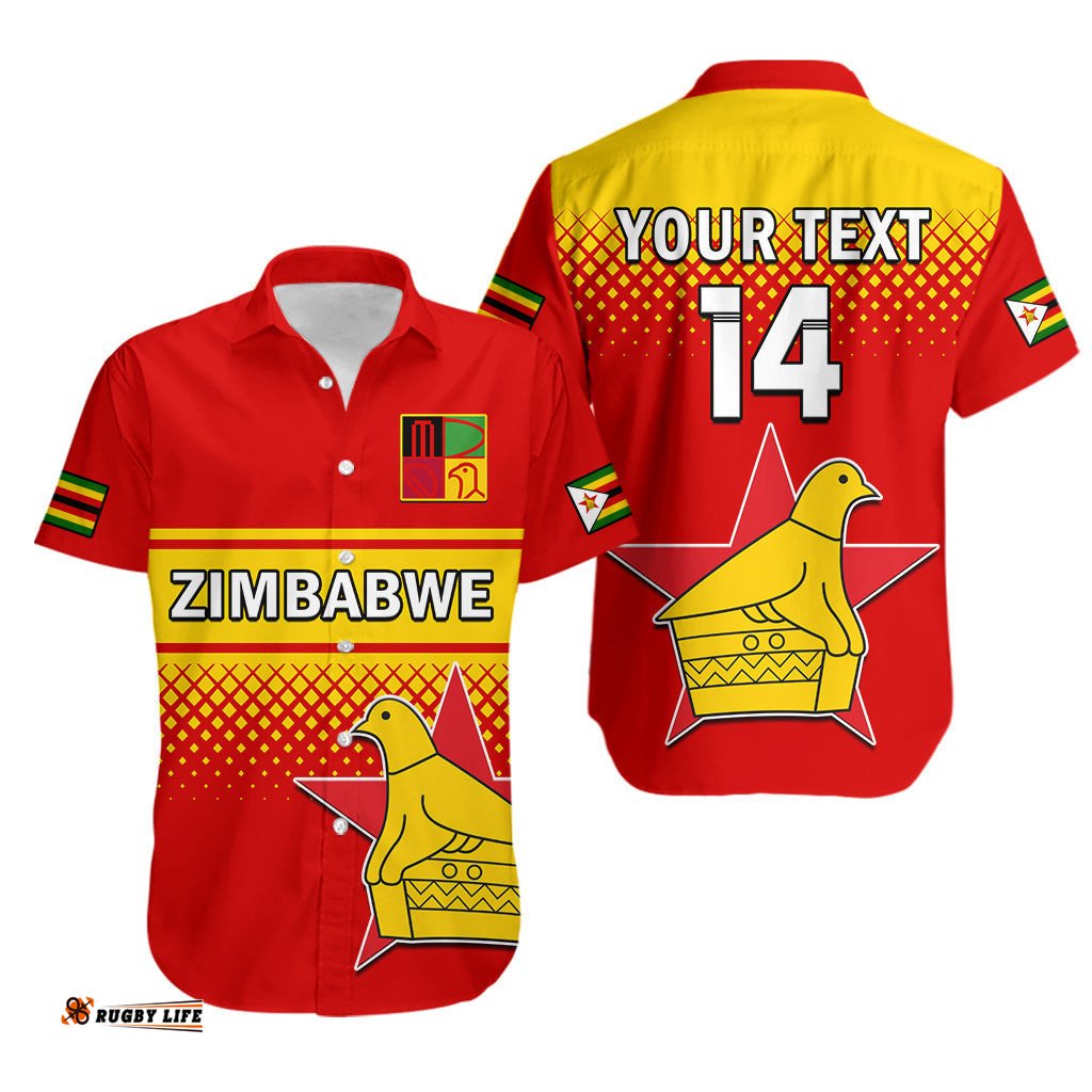 Custom Text And Number Zimbabwe Cricket Hawaiian Shirt The Chevrons ODI Style