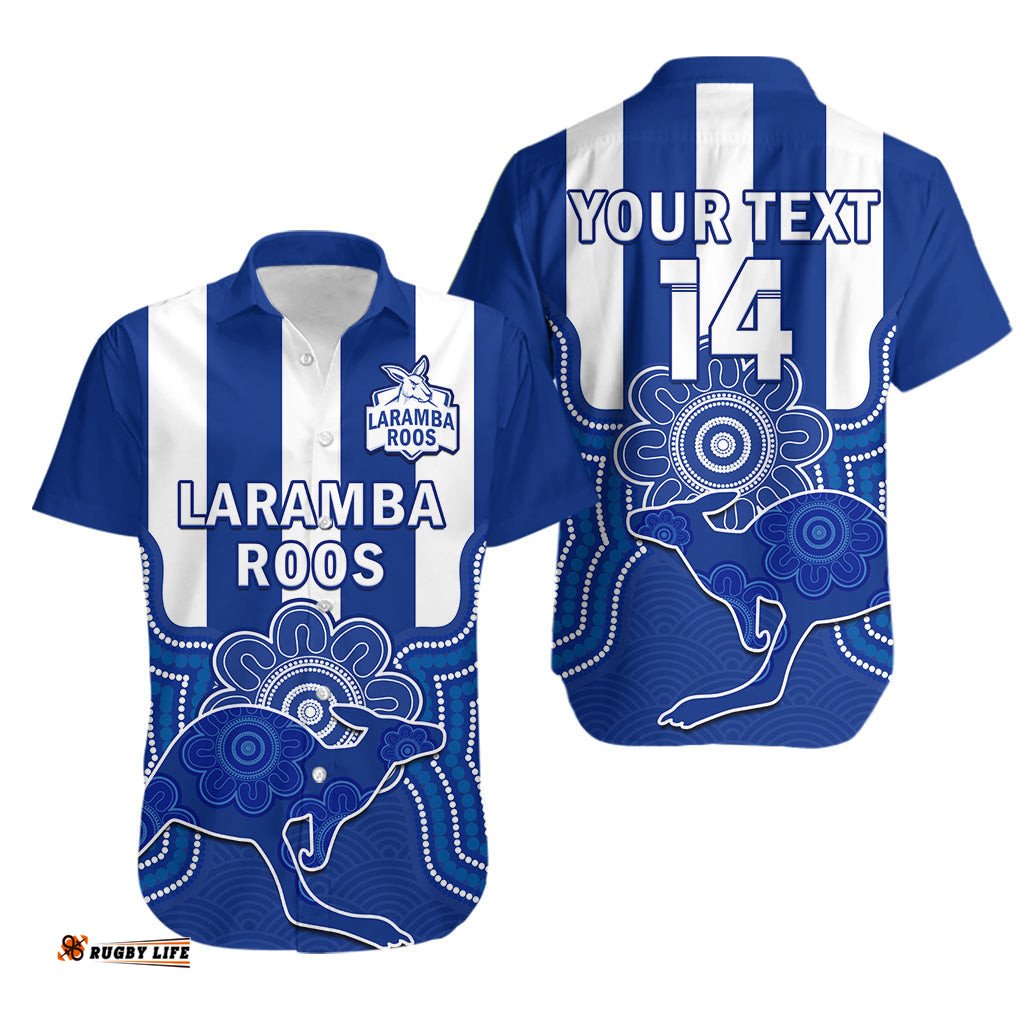Custom Text And Number Laramba Football Hawaiian Shirt Roos Aboriginal Art