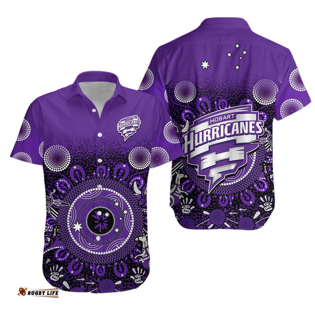 Hobart Hurricanes Hawaiian Shirt Cricket Aboriginal