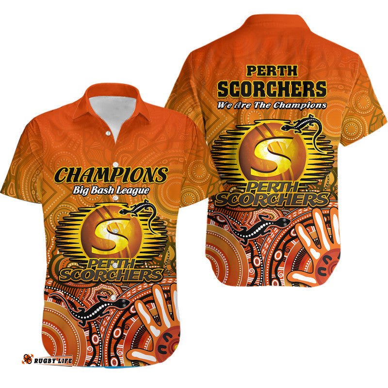 Perth Scorchers Champions Hawaiian Shirt Lizard Indigenous Aboriginal