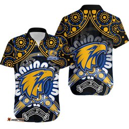 West Coast Eagles Hawaiian Shirt Boomerang Indigenous Dots