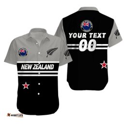 Custom Personalised New Zealand Cricket Black Caps Hawaiian Shirt