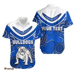 Custom Personalised Bulldogs Rugby Aboriginal Boomerang Hawaiian Shirt Jersey