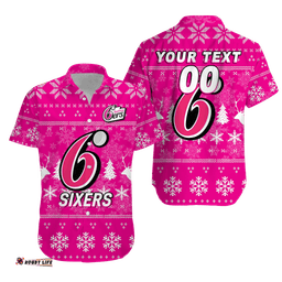 Custom Personalised Sydney Sixers Cricket Australian Christmas Ugly Style Hawaiian Shirt