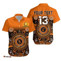 Custom Text and Number Perth Scorchers Hawaiian Shirt Aboriginal Sunshine