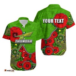 Custom Personalised Anzac DaySydney Thunder Army Mix Aboriginal Hawaiian Shirt