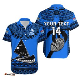 Custom Text And Number Fiji Rugby Hawaiian Shirt Fijian Drua Super Polynesian Special Tapa Pattern