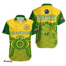 Australia Soccer Hawaiian Shirt Socceroos Aboriginal Go Champions World Cup