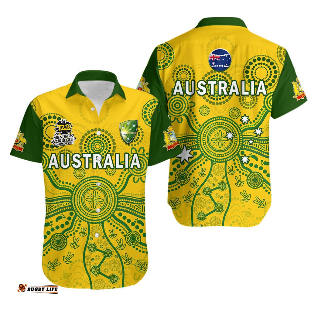 Australia Cricket Hawaiian Shirt Aussie Mens T20 World Cup