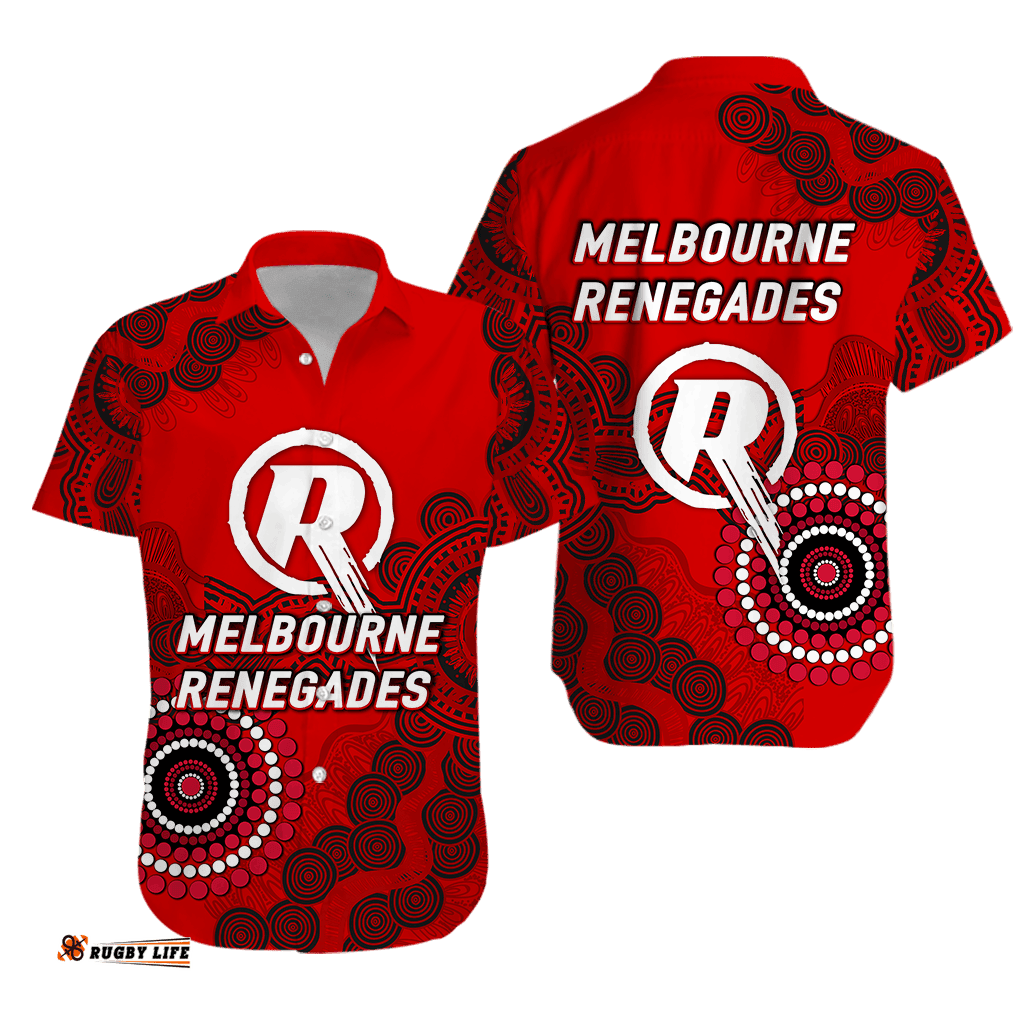 Melbourne Renegades Aboriginal Art Cricket Hawaiian Shirt