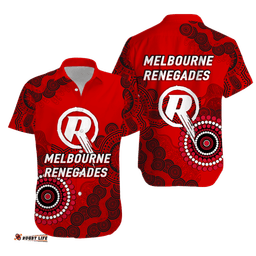Melbourne Renegades Aboriginal Art Cricket Hawaiian Shirt