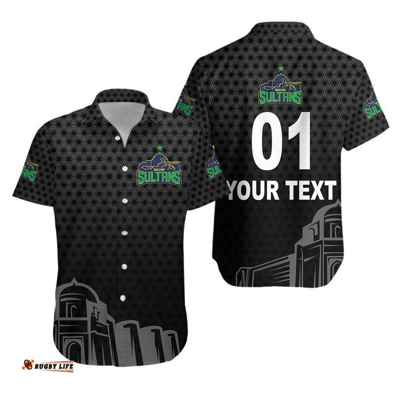 Custom Personalised Multan Sultans HBL PSL T20 Cricket Hawaiian Shirt Original Style Black