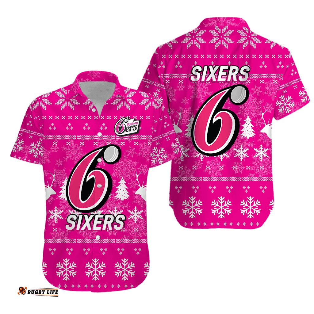 Sydney Sixers Cricket Australian Christmas Ugly Style Hawaiian Shirt