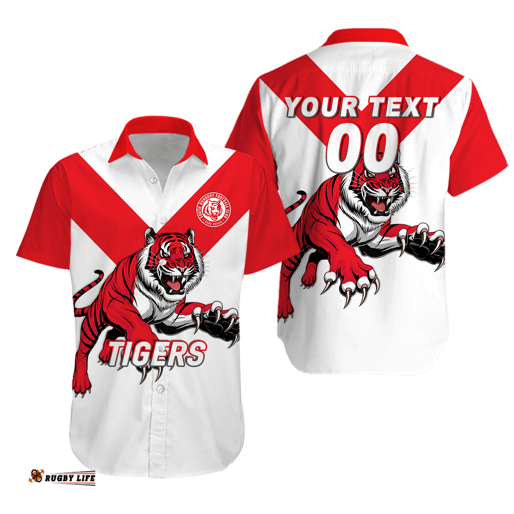 Custom Personalised Tigers South Bunbury Football Hawaiian Shirt