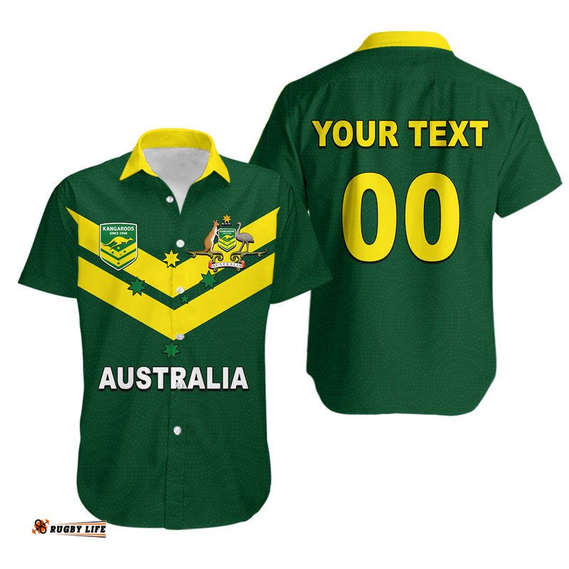 Custom Personalised And Number Australia Hawaiian Shirt Rugby World Cup