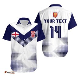 Custom Text And Number England Rugby Hawaiian Shirt National Team Sporty Style