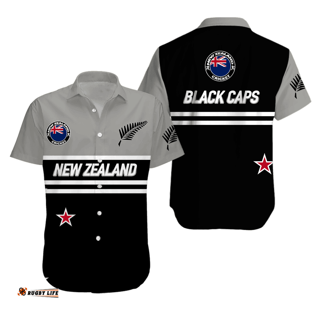 New Zealand Cricket Black Caps Hawaiian Shirt