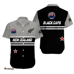New Zealand Cricket Black Caps Hawaiian Shirt