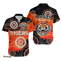 Wests Tigers Indigenous Aboriginal Rugby Hawaiian Shirt
