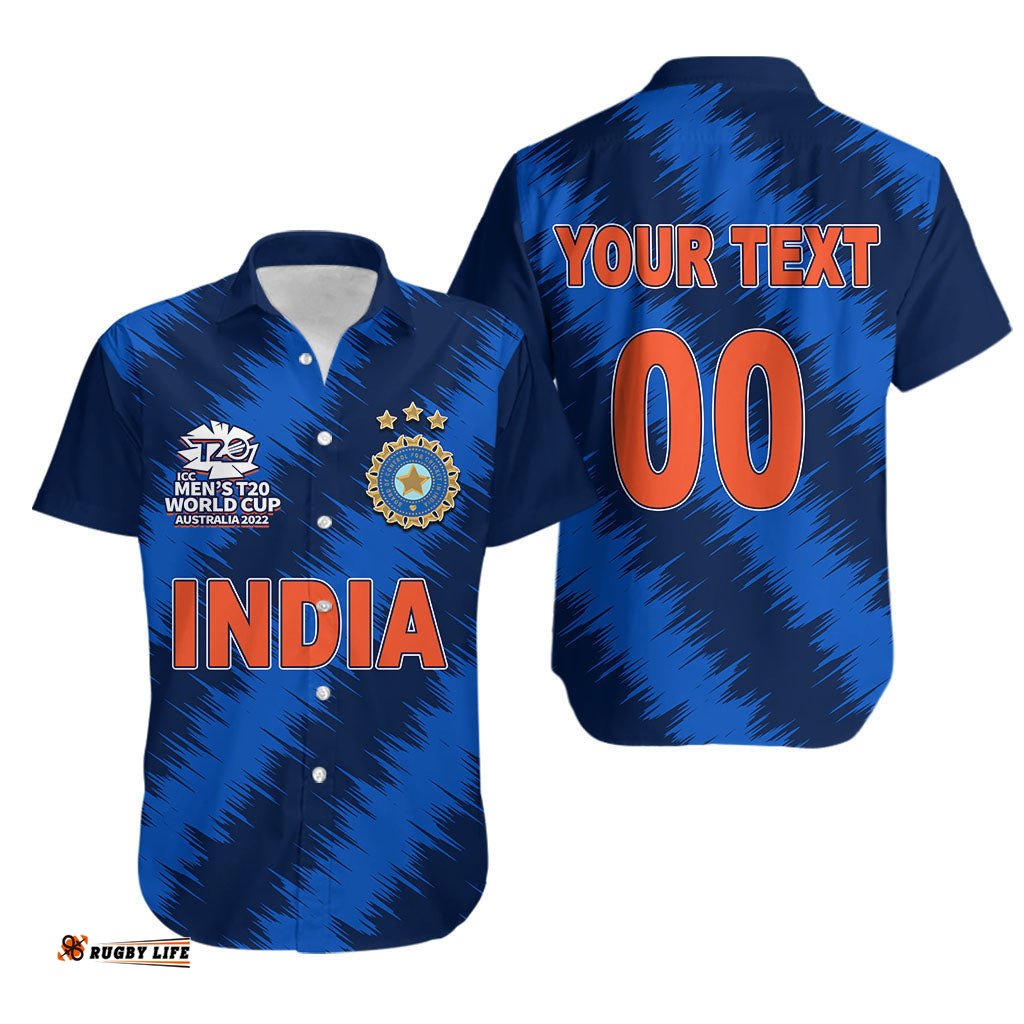Custom Personalised And Number India Cricket Men's T20 World Cup Hawaiian Shirt