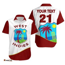 Custom Personalised West Indies Windie Cricket Hawaiian Shirt
