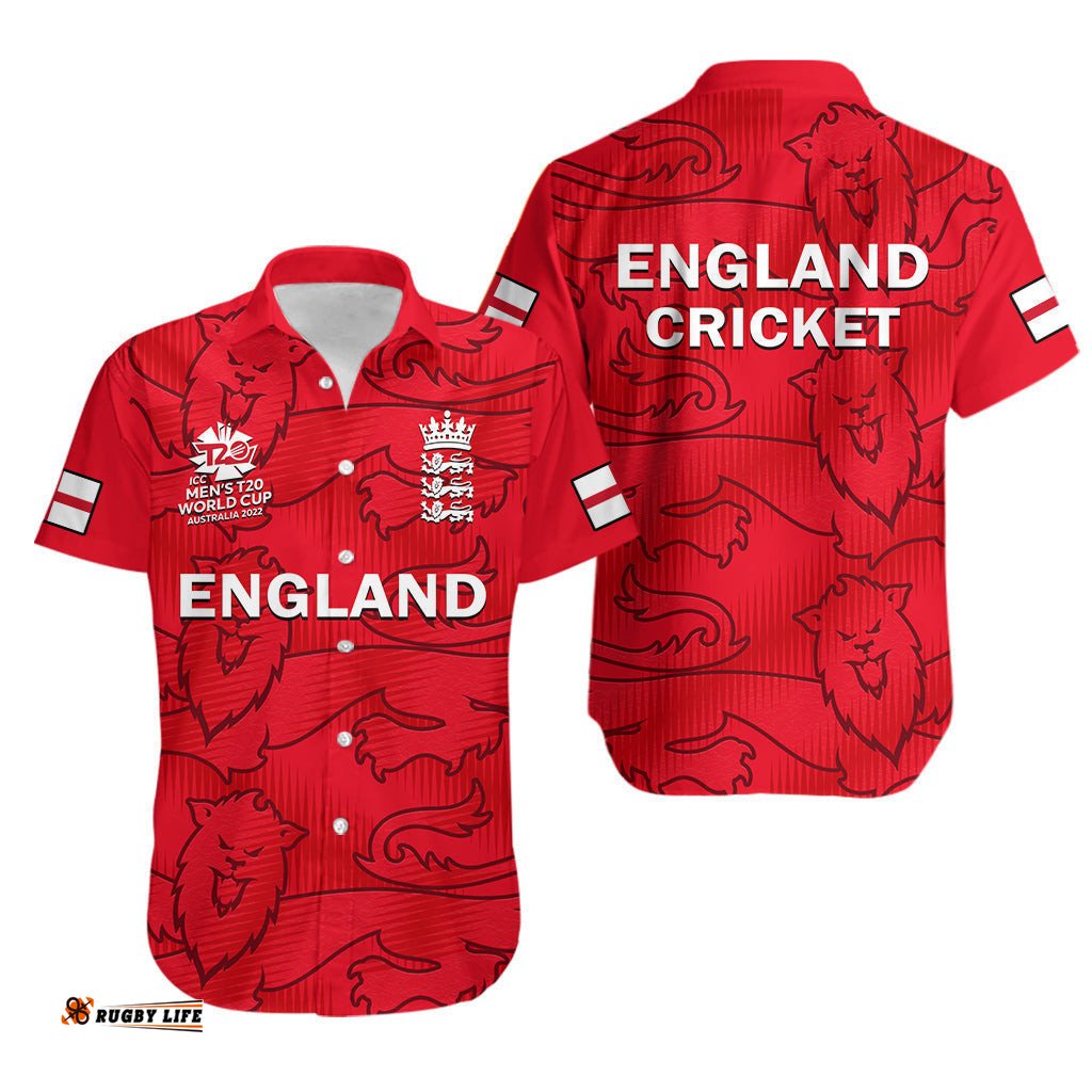 England Cricket Hawaiian Shirt Mens T20 World Cup