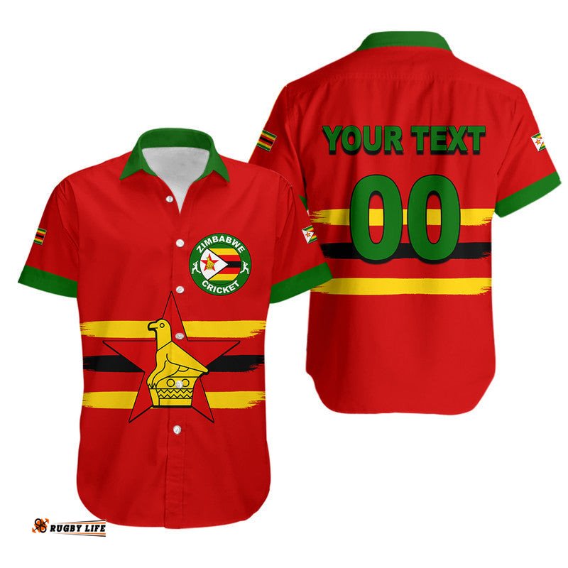 Custom Personalised And Number Zimbabwe Cricket Jersey Hawaiian Shirt