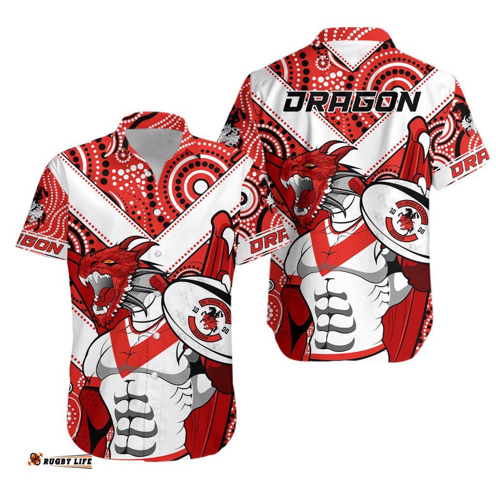 Dragons Rugby Aboriginal St. George Illawarra Hawaiian Shirt