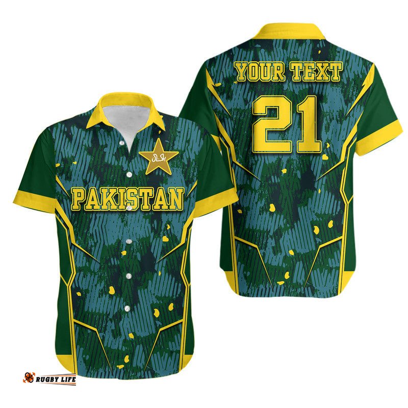 Custom Personalised Pakistan Men in Green Cricket Team Hawaiian Shirt Green Shirts Sport Style