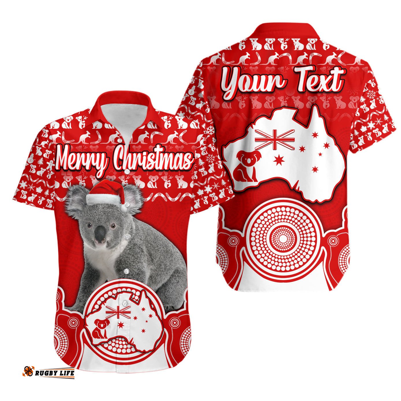 Custom Personalised Australian Koala Christmas Vibe With Aboriginal Dot Painting Style No2 Hawaiian Shirt
