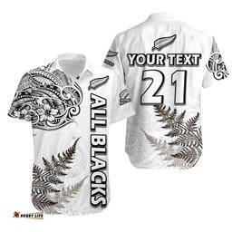 Custom Personalised New Zealand Silver Fern Rugby Hawaiian Shirt Maori Ethics Style