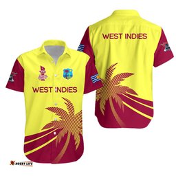 West Indies Cricket Men in Maroon T20 World Cup Men's Hawaiian Shirt
