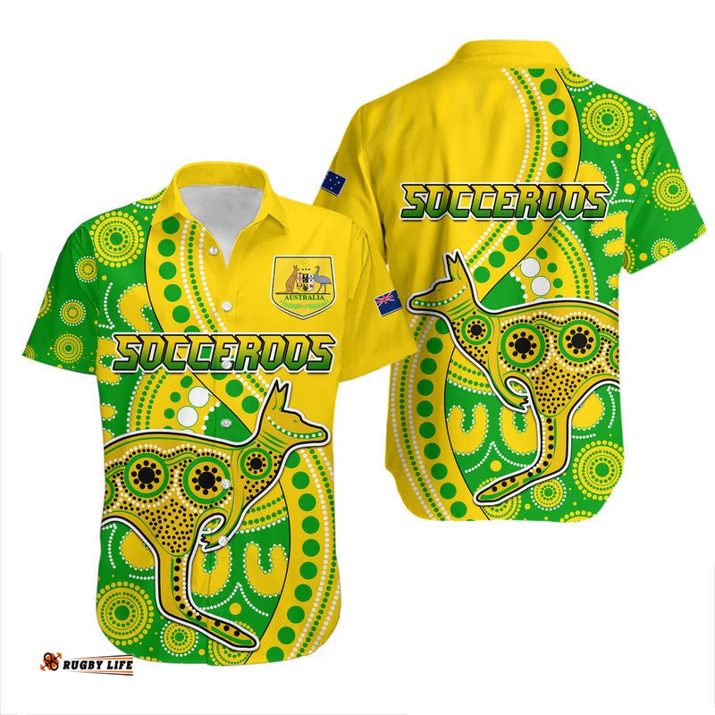 Australia Kangaroo Soccer World Cup Hawaiian Shirt Socceroos Aboriginal