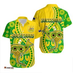 Australia Kangaroo Soccer World Cup Hawaiian Shirt Socceroos Aboriginal