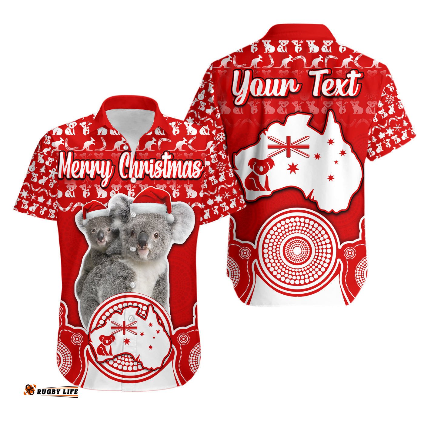 Custom Personalised Australian Koala Christmas Vibe With Aboriginal Dot Painting Style No1 Hawaiian Shirt