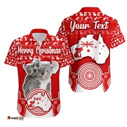 Custom Personalised Australian Koala Christmas Vibe With Aboriginal Dot Painting Style No1 Hawaiian Shirt