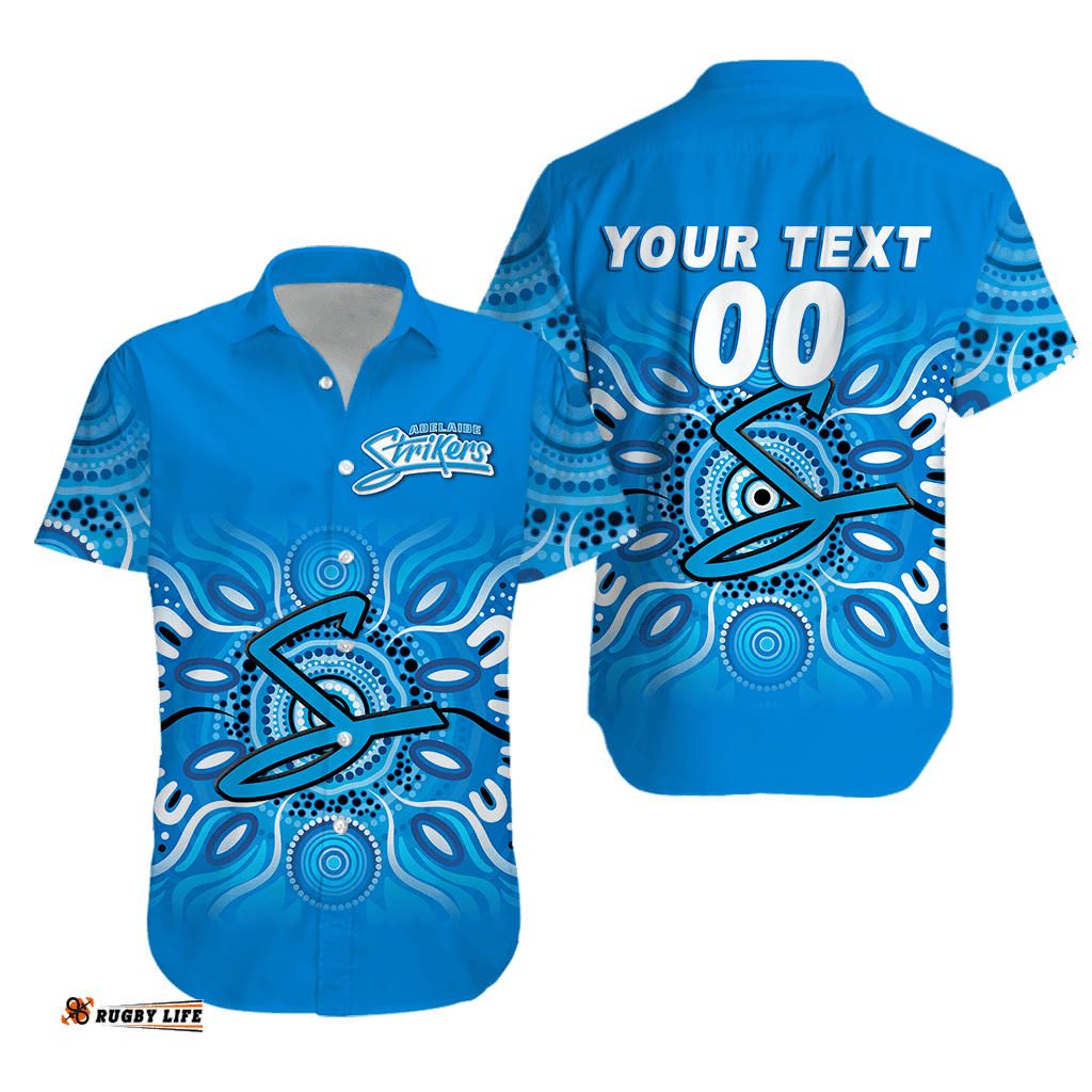 Custom Personalised Adelaide Strikers Aboriginal Cricket Hawaiian Shirt