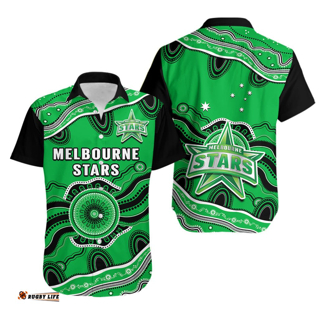 Stars Cricket Hawaiian Shirt Melbourne Aboriginal Painting