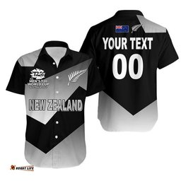 Custom Personalised And Number New Zealand Cricket Men's T20 WC Hawaiian Shirt