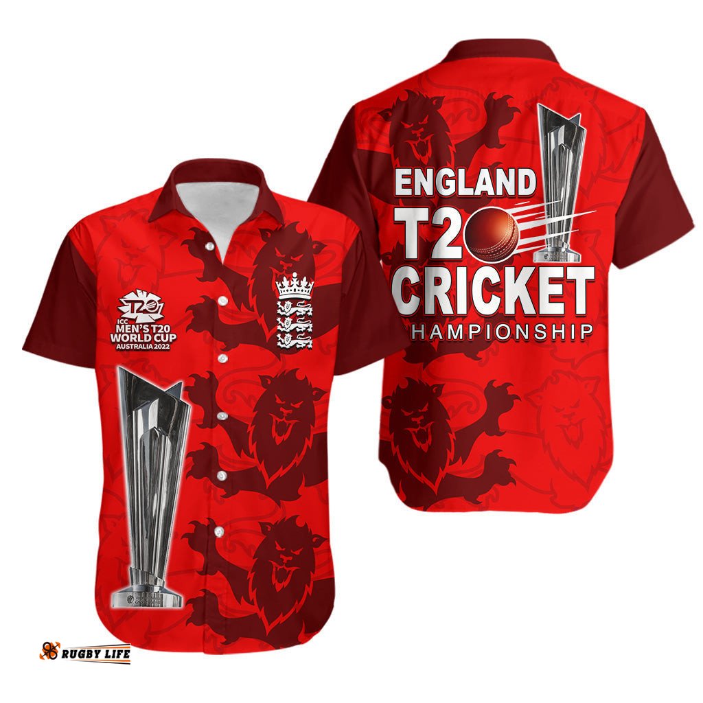England Champions Cricket Men's T20 World Cup Hawaiian Shirt