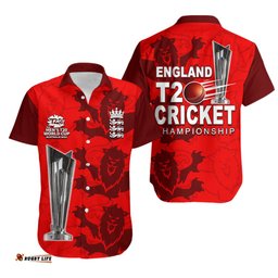 England Champions Cricket Men's T20 World Cup Hawaiian Shirt