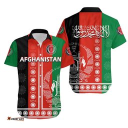Afghanistan Men's Cricket Team Afghan Traditional Pattern Hawaiian Shirt